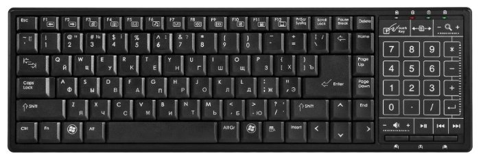 картинка Беспроводная клавиатура Defender TouchBoard MT-525 (USB, тачпад, Black) АС