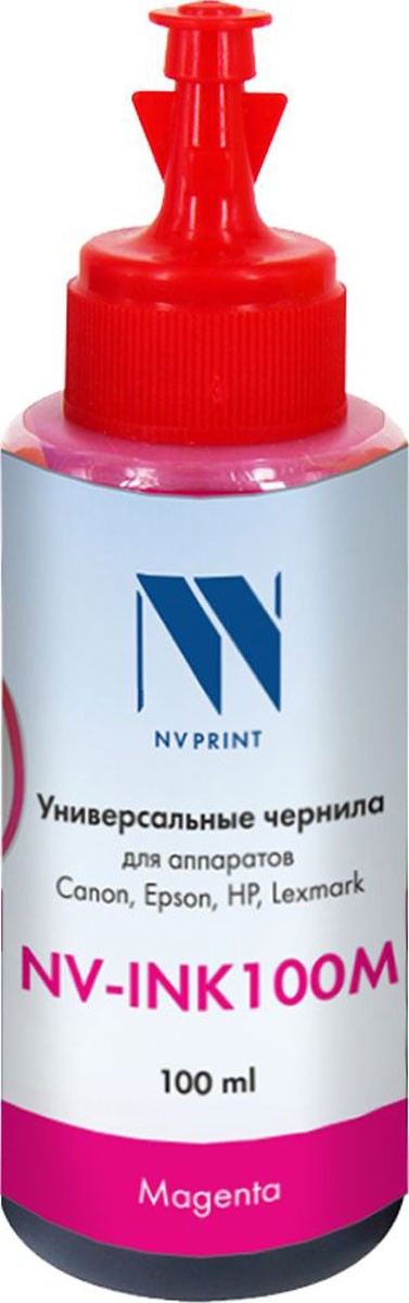 картинка Чернила NV-INK100 универсальные на водной основе для Сanon/Epson/НР/Lexmark (100ml) Magenta NV-Print АС