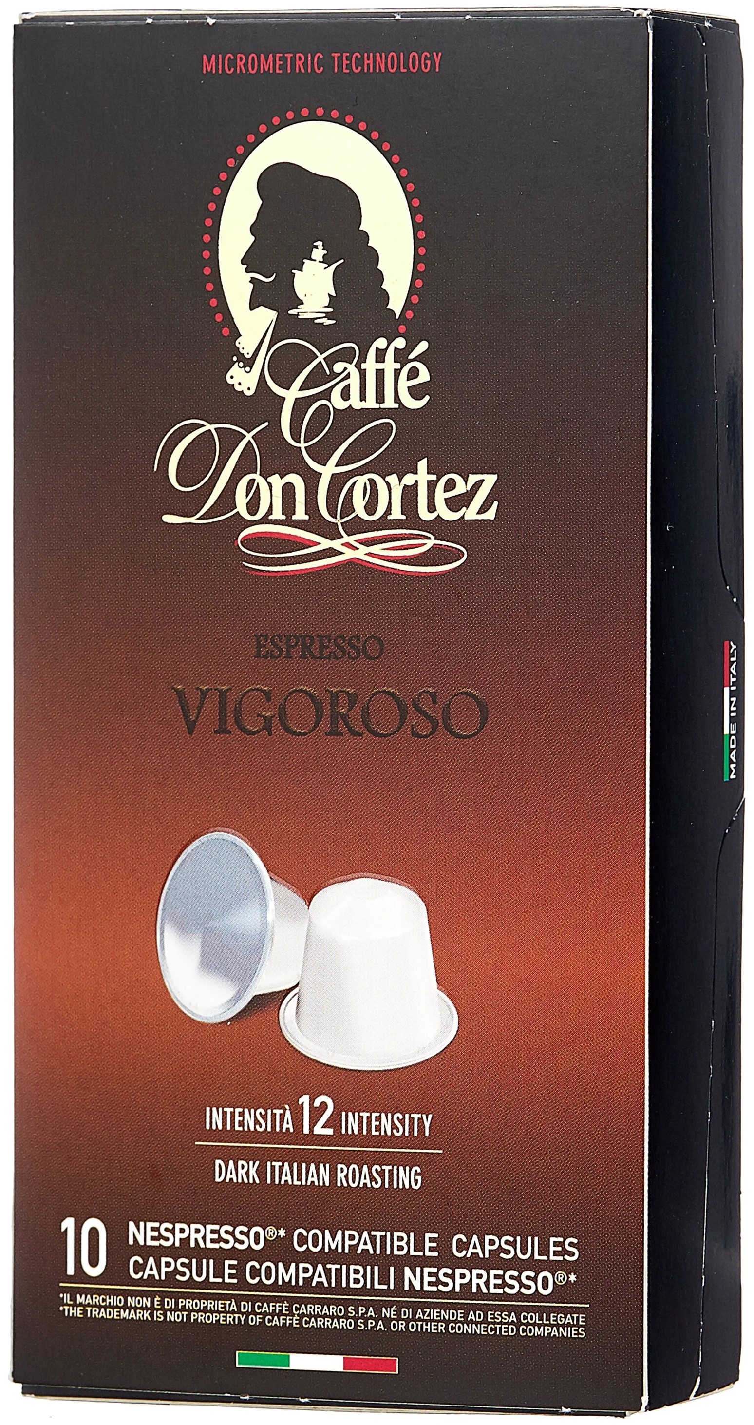 картинка Кофе капсульный Carraro Don Cortez Vigoroso для кофемашин Nespresso (10 капсул) АС