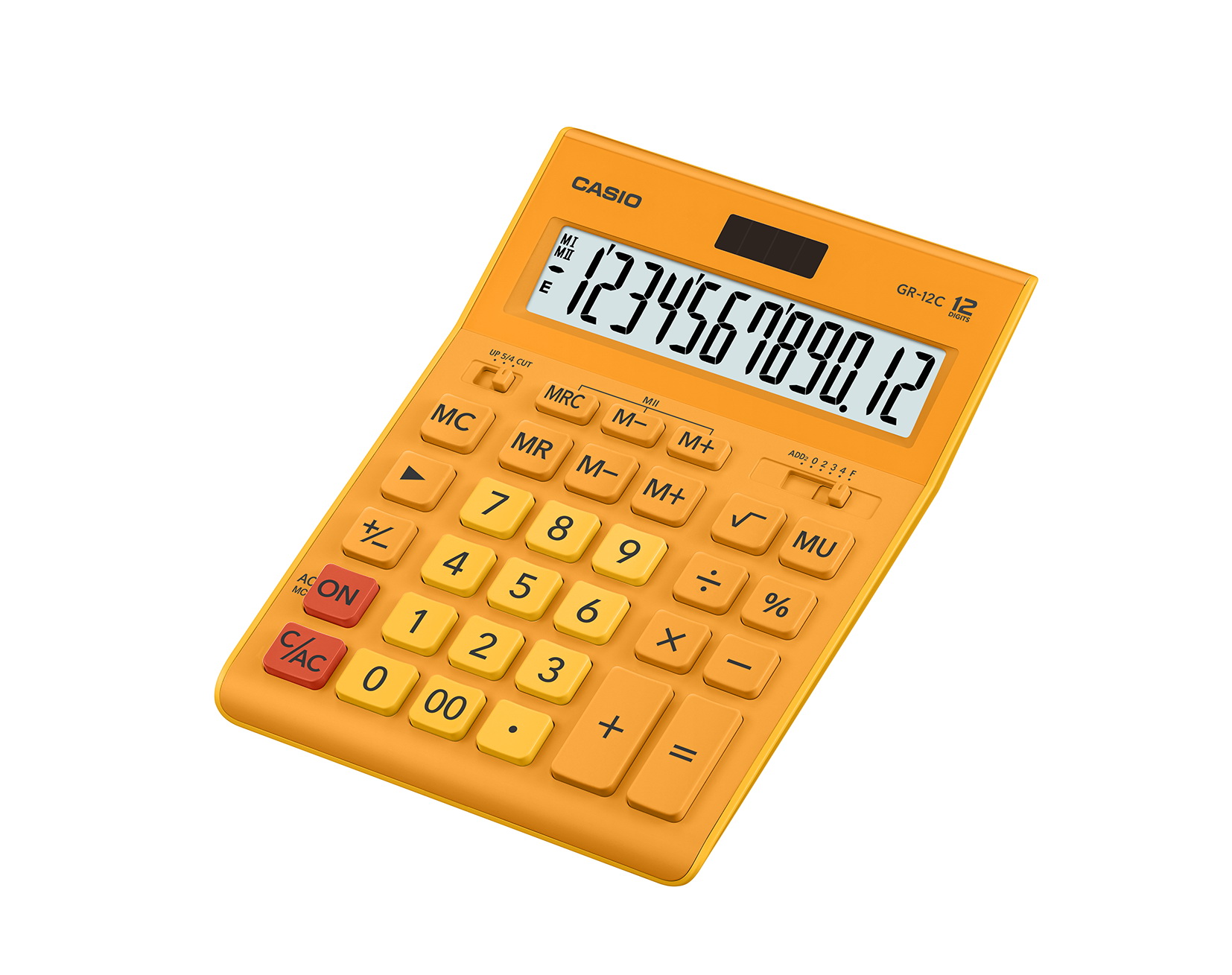 картинка Калькулятор Casio GR-12C-RG (12 разрядов, двойное питание, оранжевый) АС