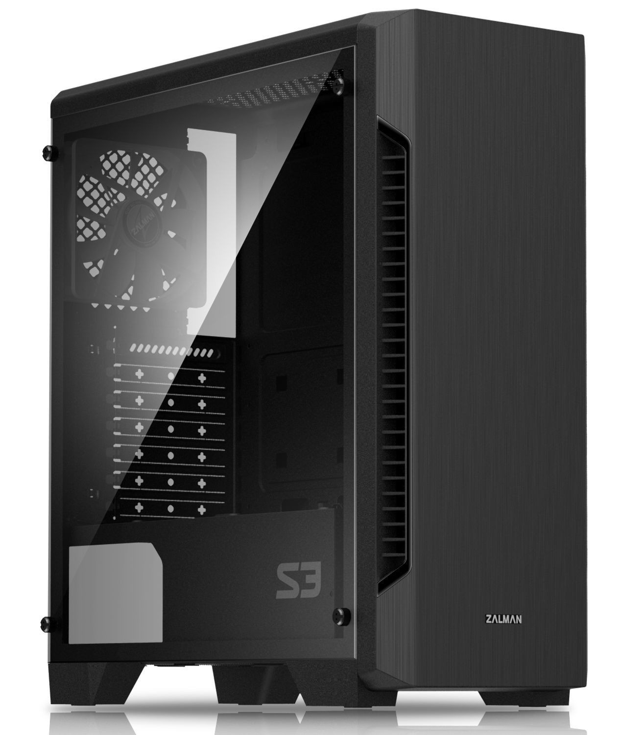 картинка ATX Zalman S3 (без БП/1xUSB3.0/0.4mm/2x 2.5"/2 x3.5"/3.9kg/Black) АС