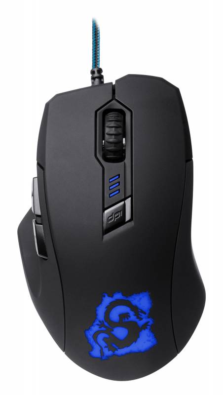 картинка Мышь Oklick 725G Dragon, игровая, оптическая, Black/Blue, USB АС