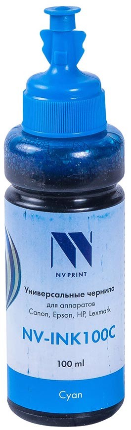 картинка Чернила NV-INK100 универсальные на водной основе для Сanon/Epson/НР/Lexmark (100ml) Light Cyan NV-Print АС