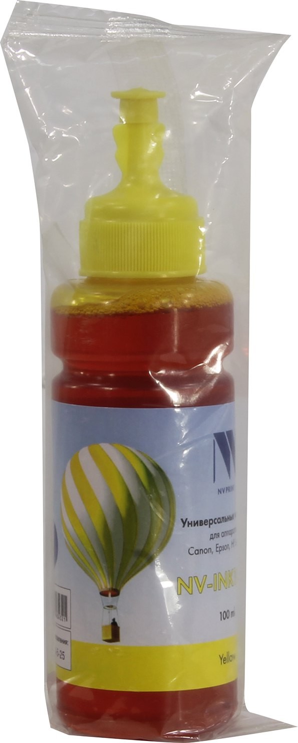 картинка Чернила NV-INK100 универсальные на водной основе для Сanon/Epson/НР/Lexmark (100ml) Yellow  NV-Print АС