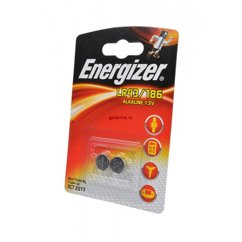 картинка Батарея Energizer LR43/186 (дисковый элемент, 2 штуки) АС