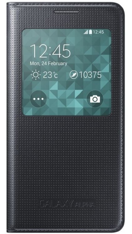 картинка Чехол Samsung для Galaxy Alpha S View Cover, черный АС