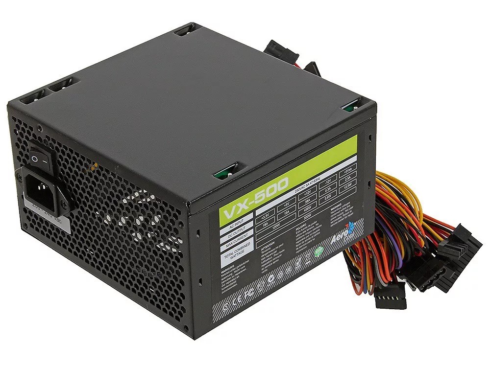 картинка 500W Aerocool VX 500 PLUS (ATX/120 mm fan/3xSATA/1xPCI-E) АС