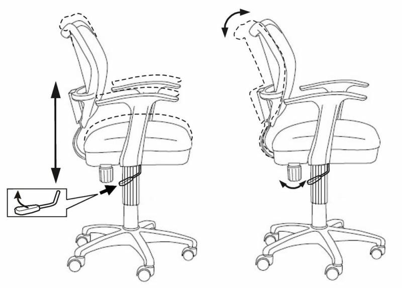 картинка Кресло офисное CH-W797  (белый пластик, спинка синяя сетка, сиденье синее TW-10) АС