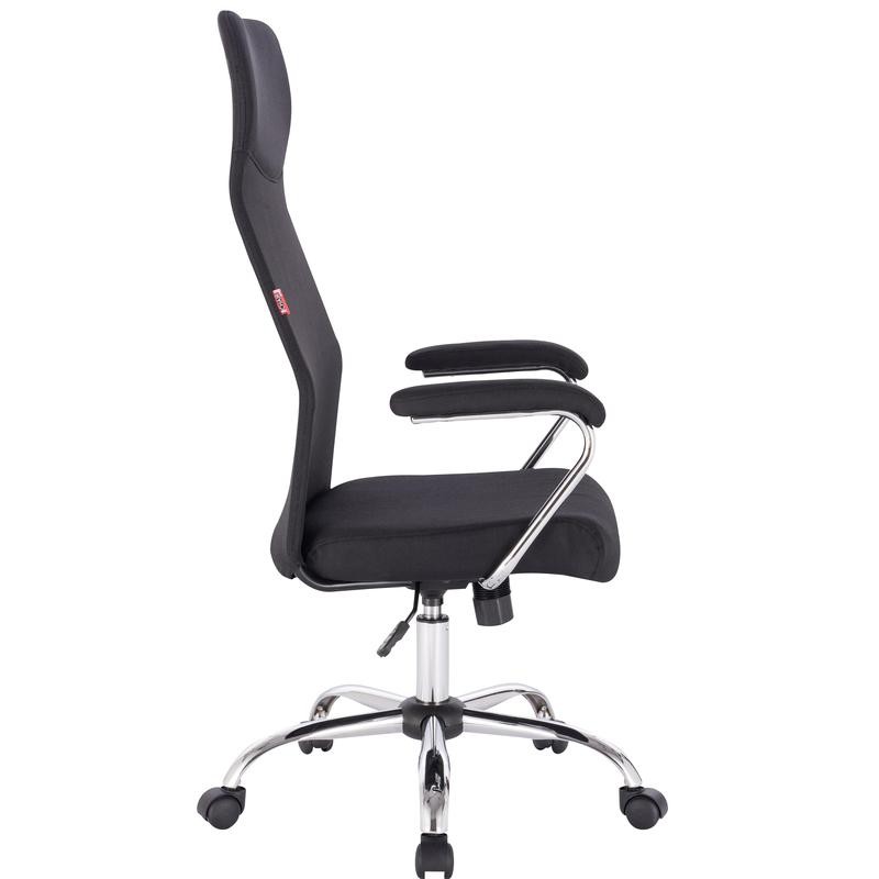 картинка Кресло руководителя Easy Chair 590 TC (ткань, цвет черный, хромированный каркас) АС