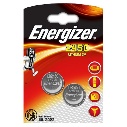 картинка Батарея Energizer CR2450 (дисковый элемент, 2 шт.) АС