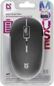 картинка Мышь беспроводная Defender Hit MB-775 (1600dpi, black, АКБ, USB) АС