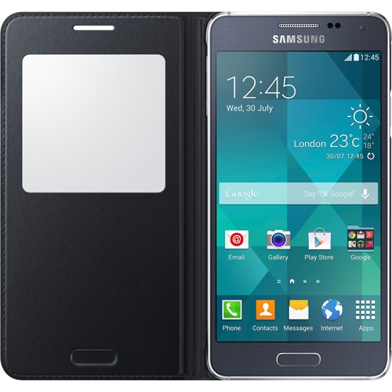 картинка Чехол Samsung для Galaxy Alpha S View Cover, черный АС