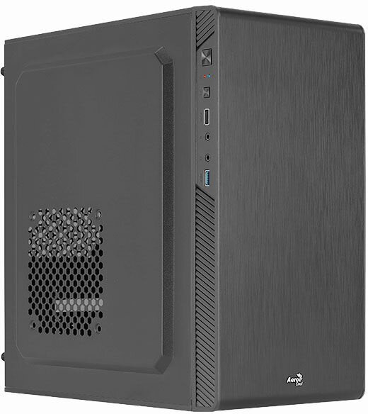 картинка mATX Aerocool CS-106-S-BK-v1 (Без БП/1xUSB3.0/0.4mm/Black) АС