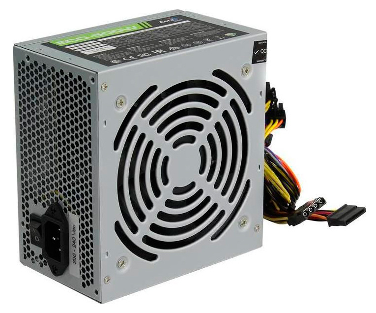 картинка 500W Aerocool ECO-500 (ATX/120 mm fan/3xSATA/1xPCI-E) АС