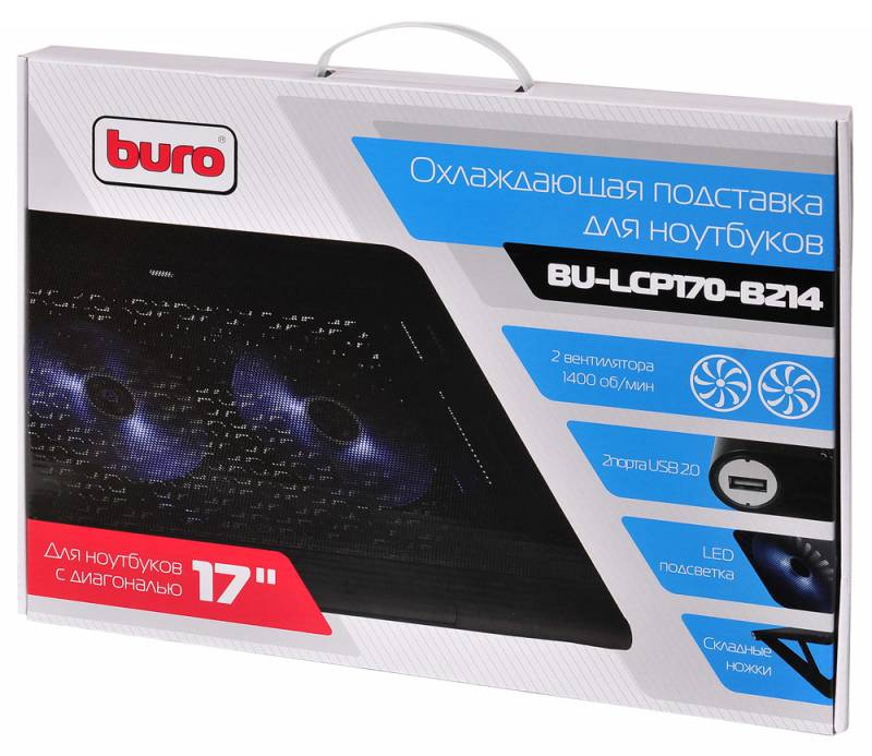 картинка Теплоотводящая подставка под ноутбук Buro BU-LCP170-B214 (17") АС