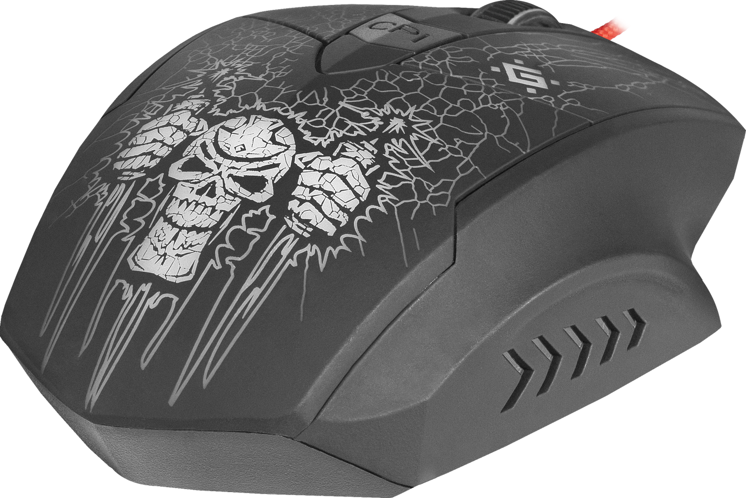 картинка Мышь игровая Defender Skull GM-180L (16G, 3200dpi, подсветка, black USB + коврик) АС