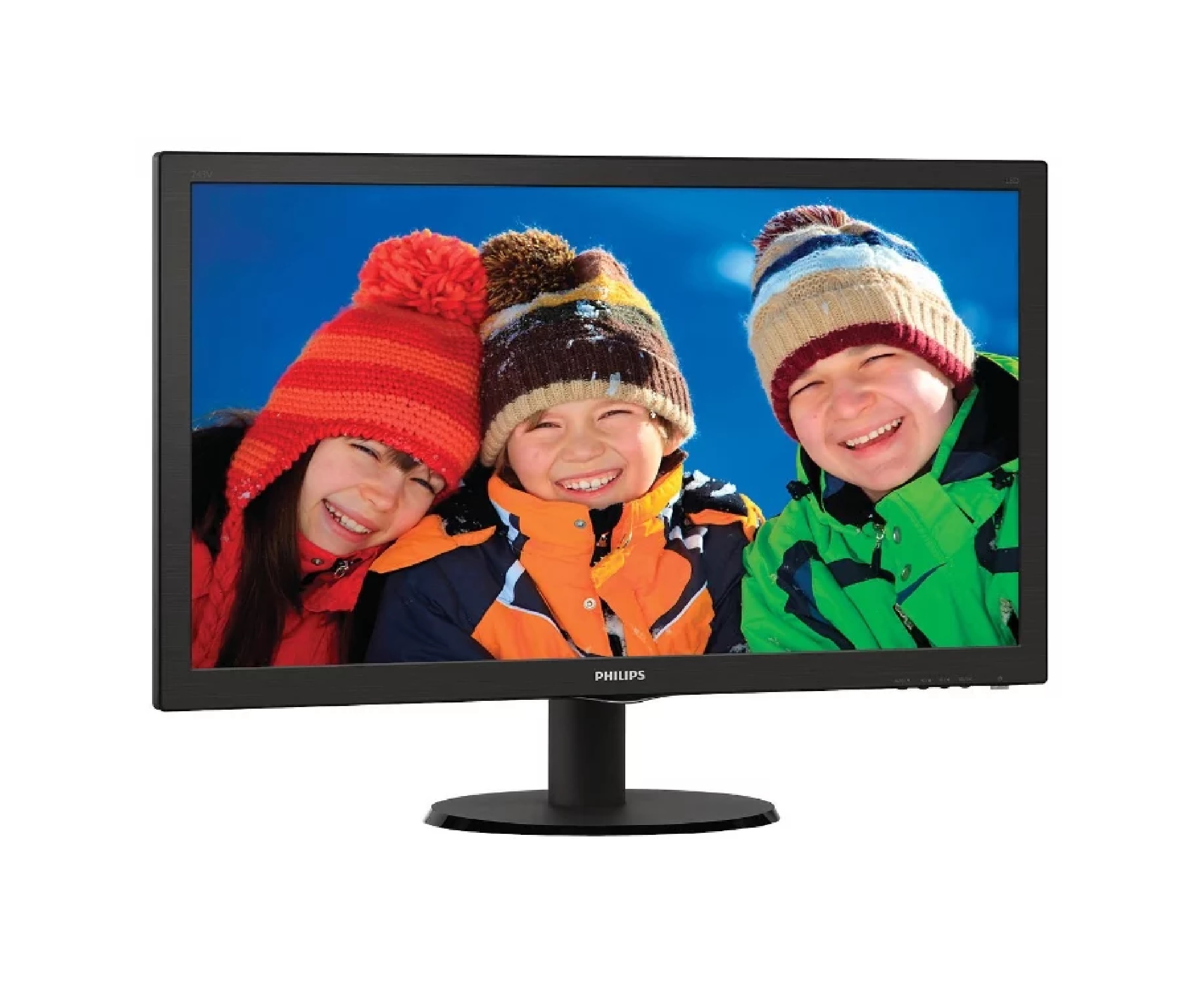 картинка 23.6" Philips 243V5QHSBA (VA/1920x1080/8ms/250cd/DVI/HDMI) АС