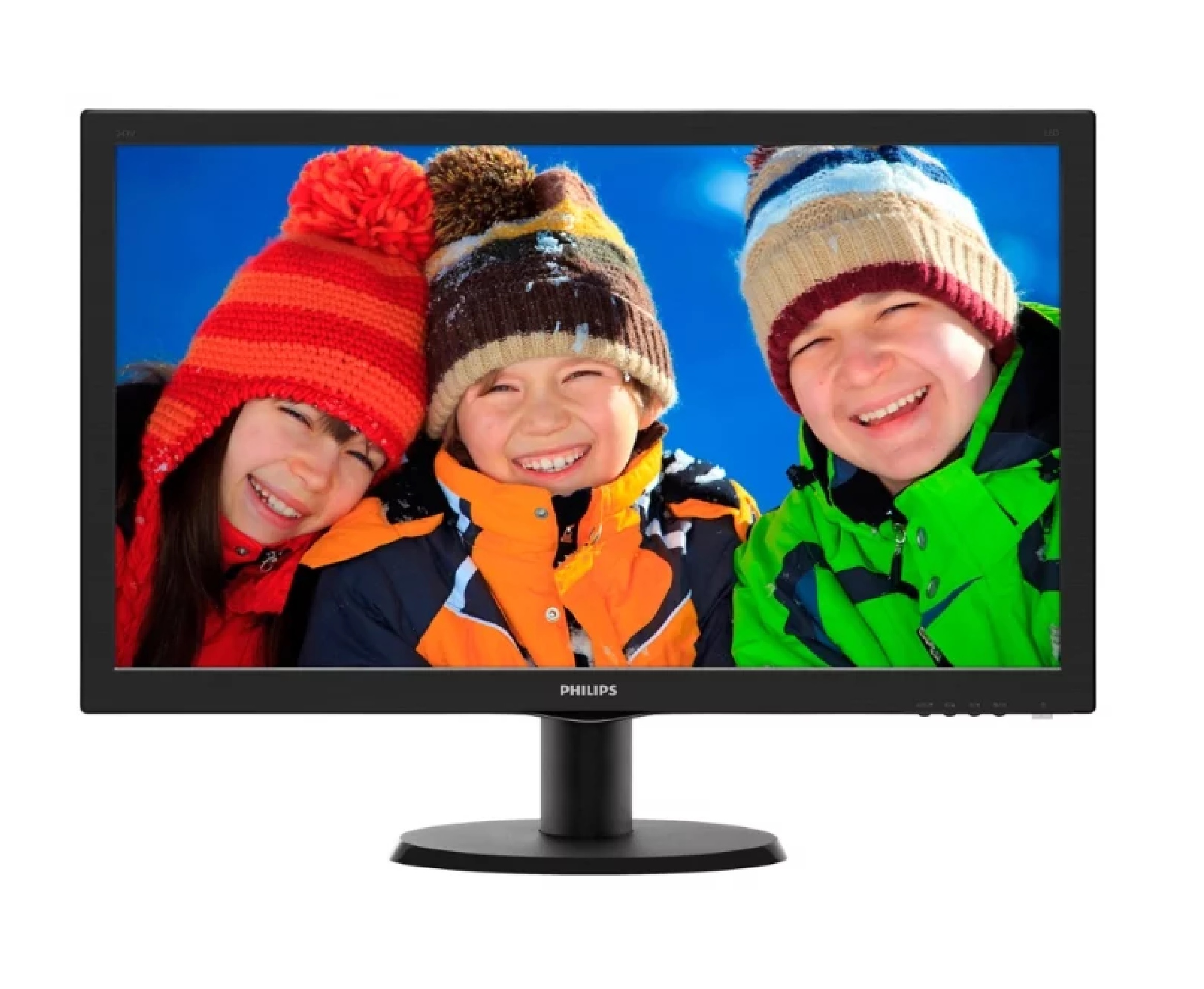 картинка 23.6" Philips 243V5QHSBA (VA/1920x1080/8ms/250cd/DVI/HDMI) АС