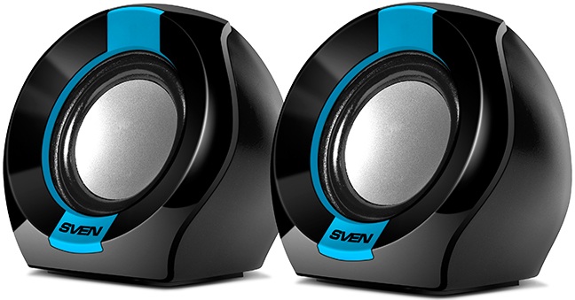 картинка SVEN 150 (2x2.5W, USB) Black/Blue АС